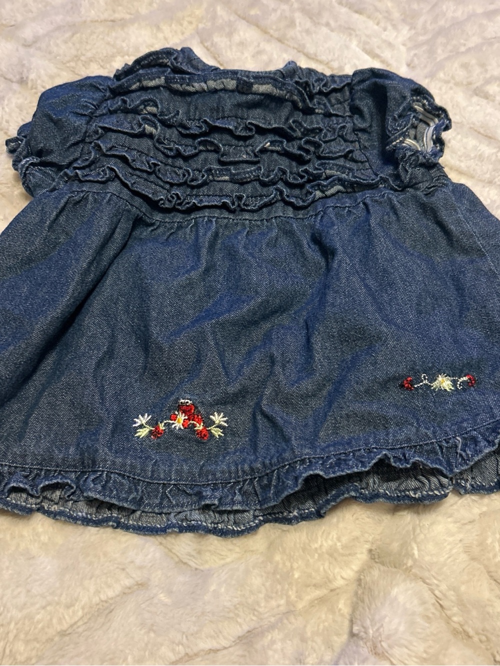 Sesame Street Denim Baby Dress with Green and Yellow Logo 2002